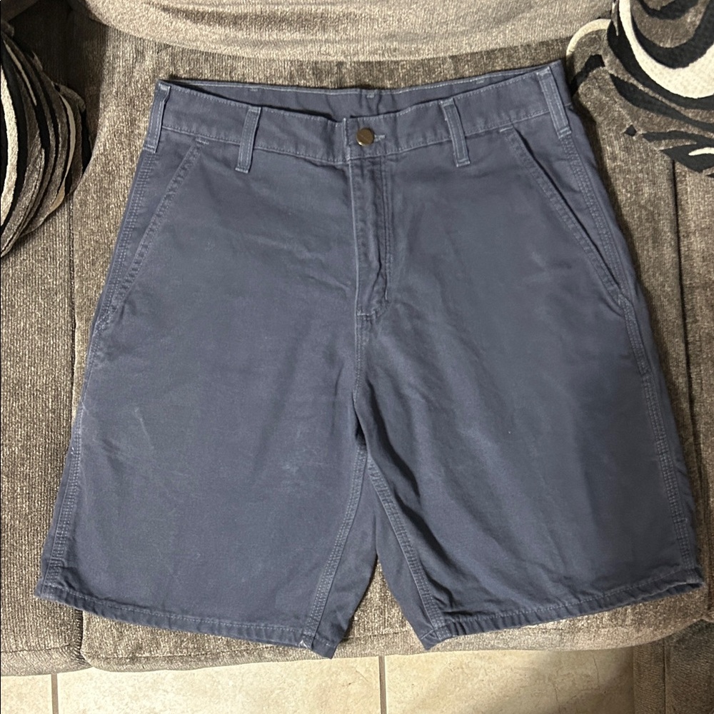Carhartt Men's Navy Flat Front Shorts